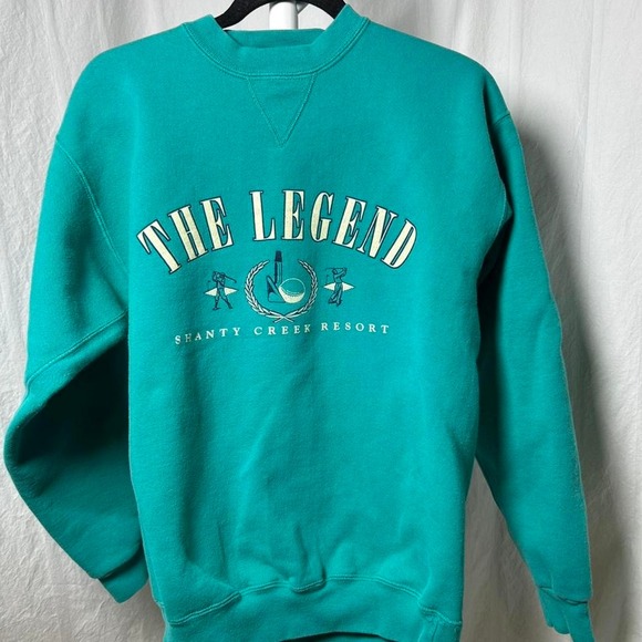 Other - The Legend Shanty Creek Resort Pullover medium teal Made in USA Golf Sweatshirt